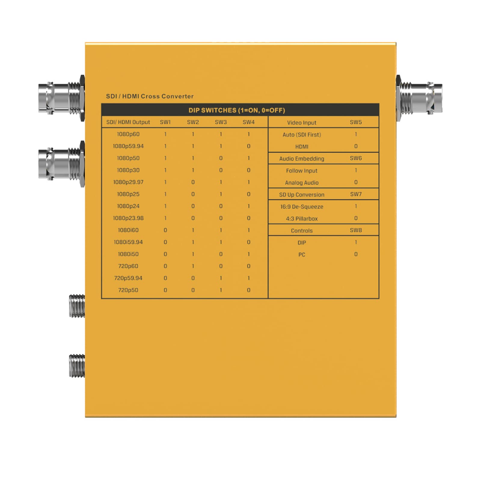 AVMATRIX SC2030 3G-SDI HDMI Scaling Cross Signal Converter with Analog Audio Embedding and DIP Switches - View 5 of 8