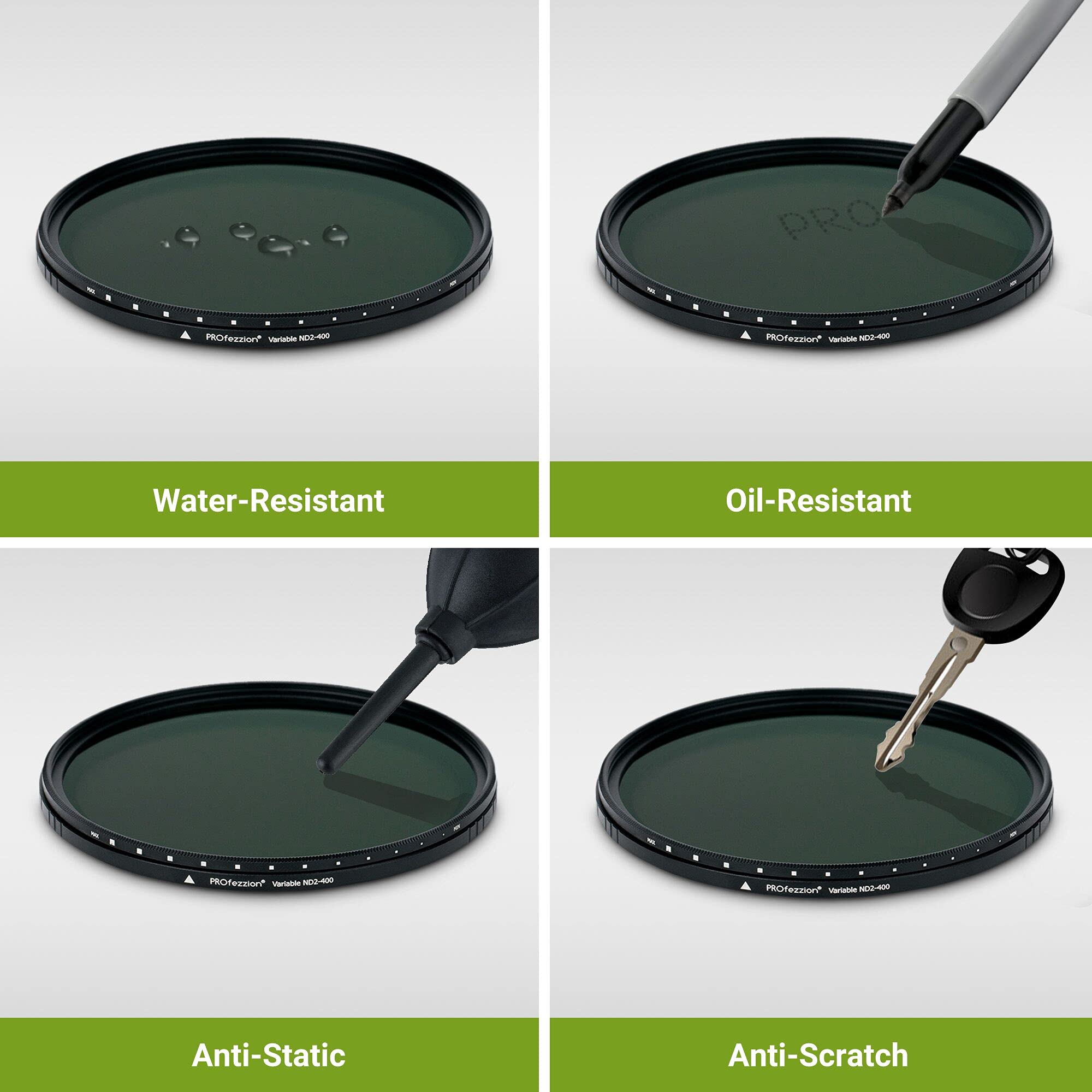 PROfezzion 67mm Variable ND Filter Ultra Slim ND2 to ND400 for Canon and Sony Lenses - View 7 of 8