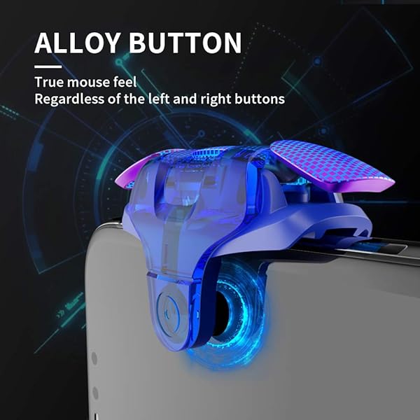 Newseego Newseego Mobile Game Controller Trigger Upgraded Version Colorful Sensitive Shoot Aim Button for Android iOS Blue - View 3 of 7