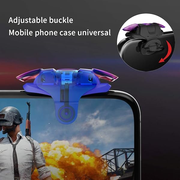 Newseego Newseego Mobile Game Controller Trigger Upgraded Version Colorful Sensitive Shoot Aim Button for Android iOS Blue - View 4 of 7