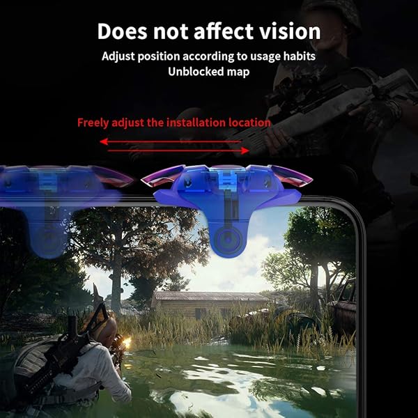 Newseego Newseego Mobile Game Controller Trigger Upgraded Version Colorful Sensitive Shoot Aim Button for Android iOS Blue - View 5 of 7