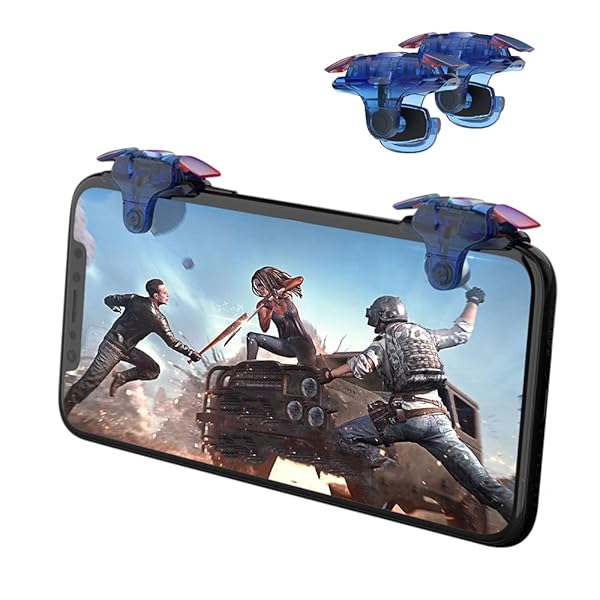 Newseego Newseego Mobile Game Controller Trigger Upgraded Version Colorful Sensitive Shoot Aim Button for Android iOS Blue
