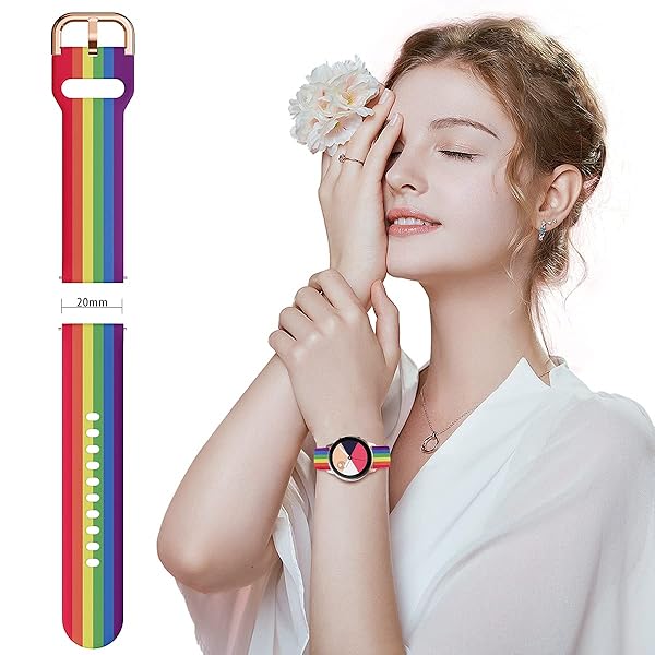 TOOLAIK TOOLAIK Rainbow Bands for Samsung Active 2 & Galaxy Watch - 40mm/44mm Silicone Bands for Men & Women - View 4 of 8