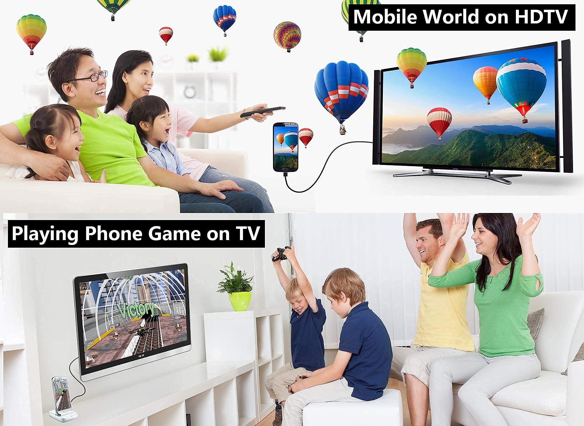 TASUMATO 4K HDMI Adapter USB Type C Cable for iMac, MacBook, Samsung Galaxy & Android - Mirror & Charge to TV/Projector - View 8 of 9