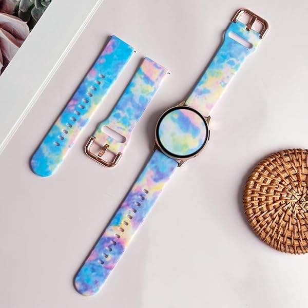 TOOLAIK TOOLAIK Floral Bands for Samsung Galaxy Watch 6/5/4 & Active 2 - Stylish 20mm Silicone Bands for Men & Women - View 8 of 10