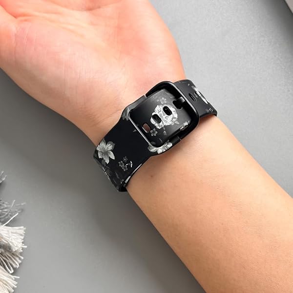 TOOLAIK TOOLAIK Floral Bands for Samsung Galaxy Watch 4 & Active 2 - Stylish Silicone Straps for 40mm, 44mm, 42mm, 46mm - View 9 of 11
