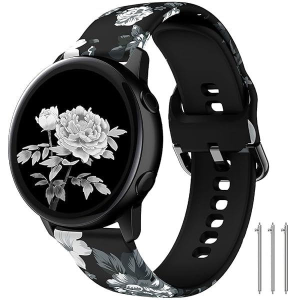 TOOLAIK TOOLAIK Floral Bands for Samsung Galaxy Watch 4 & Active 2 - Stylish Silicone Straps for 40mm, 44mm, 42mm, 46mm - View 2 of 11