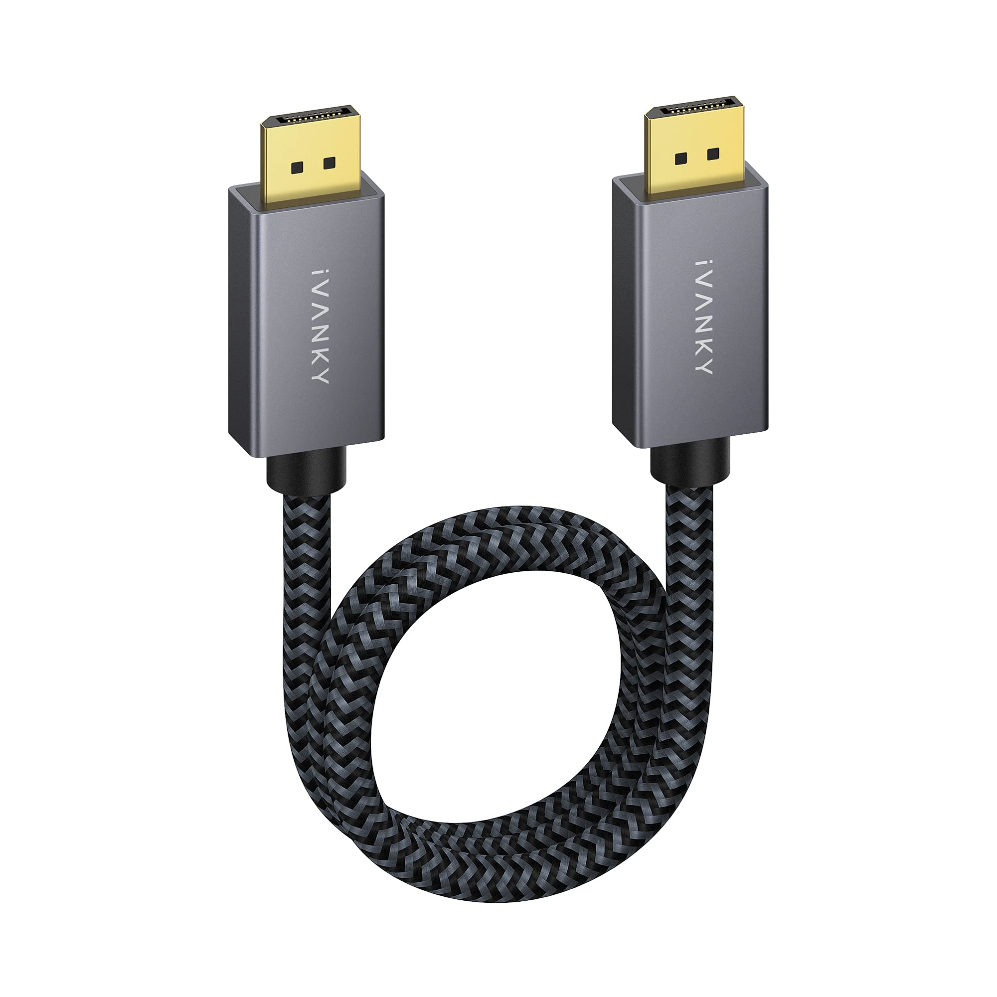 IVANKY 1.6ft Short DisplayPort Cable 4K 60Hz 2K 144Hz Nylon Braided Compatible with Gaming Monitor TV PC Laptop
