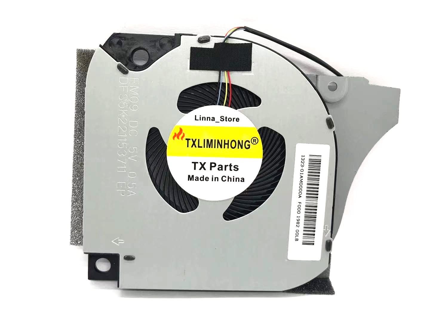 TXLIMINHONG Compatible GPU Cooling Fan for DELL INSPIRON 0FK2HP G5-5590 P82F FM09 DFS5K221153711 DC5V 0.5A Laptop Fan
