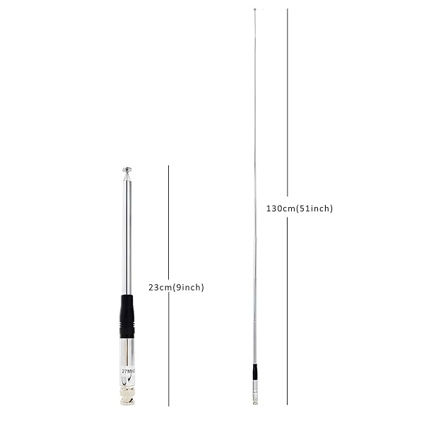 HYS Upgrade Your CB Radio: HYS 27MHz 9-51 Inch Telescopic Antenna for Cobra, Midland, Uniden & Anytone - View 3 of 8