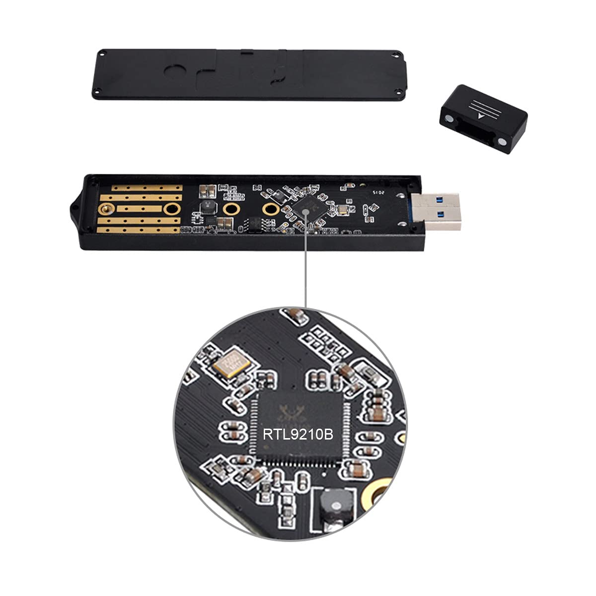 NFHK USB 3.0 to NVME MKey M2 NGFF SATA SSD External Adapter with RTL9210B Chipset for Fast Data Transfer - View 8 of 9