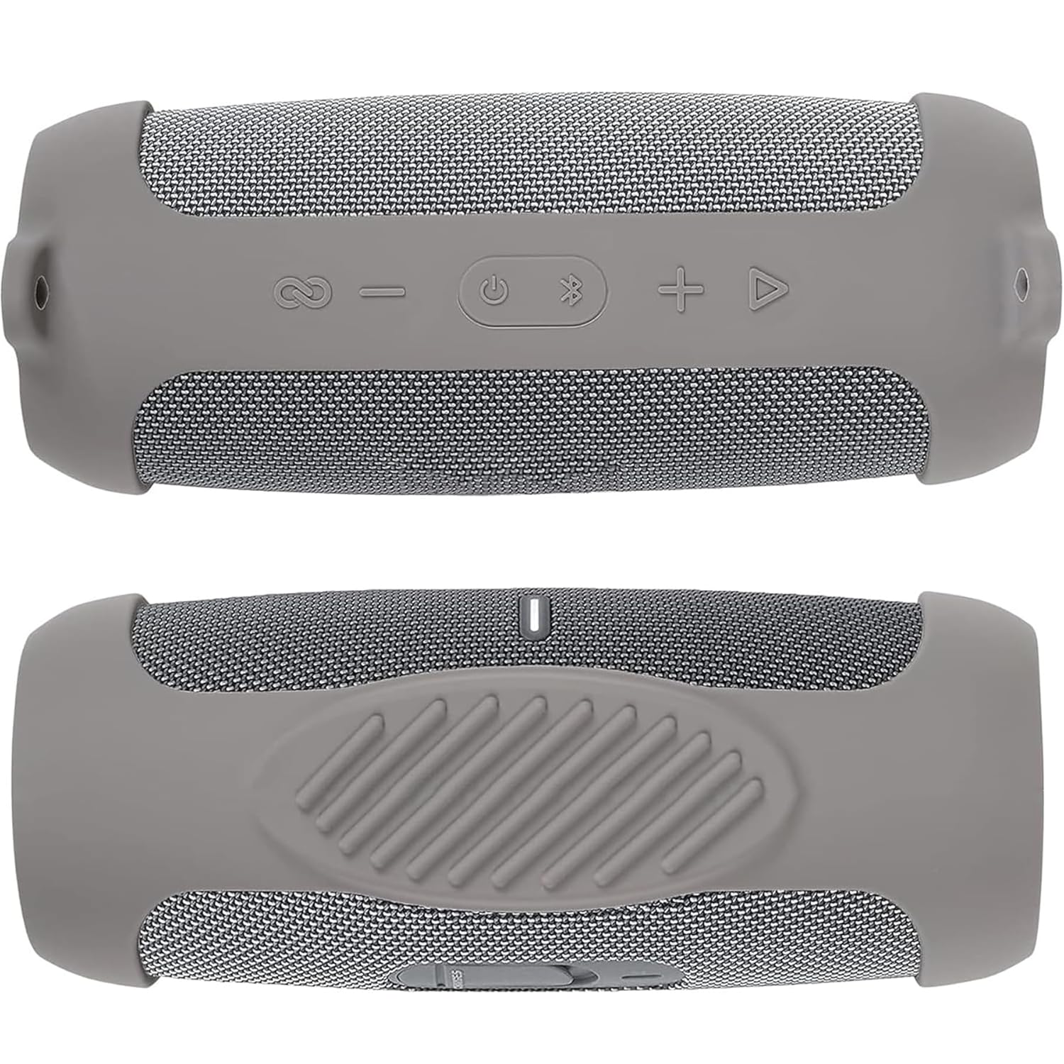 co2CREA co2CREA Silicone Cover Case for JBL Charge 5 Waterproof Bluetooth Speaker Portable Travel Case with Carabiner Grey Protective Skin - View 4 of 6