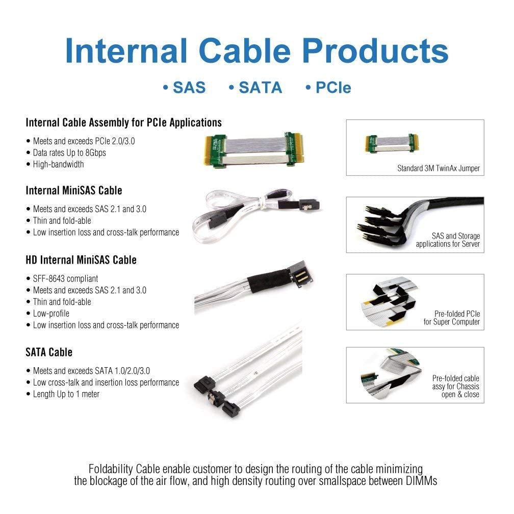 10Gtek 6G Internal Mini SAS 36pin SFF-8087 Male to 4X SATA 7pin Female Breakout Cable 0.8m 2.64ft - View 5 of 8