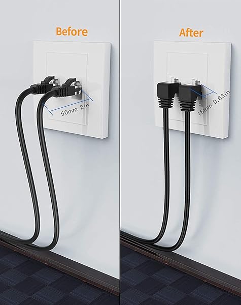 JUXINICE JUXINICE 20Feet CAT6 Ethernet Patch Cable Shielded 90 Degree Right Angled RJ45 LAN Cable 1Gbps for PC Router Modem Printer Xbox PS4 Black - View 5 of 8