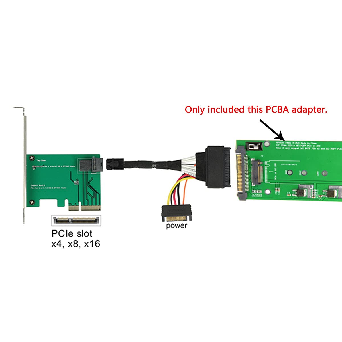 NFHK SFF-8639 NVME U.2 to NGFF M.2 M-Key PCIe SSD Adapter Compatible with Intel SSD 750 P3600 P3700 for Mainboard Upgrade - View 4 of 9