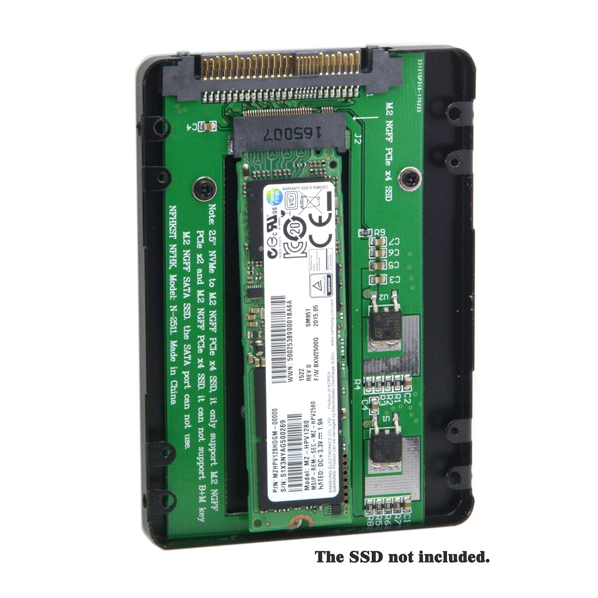 NFHK SFF-8639 NVME U.2 to NGFF M.2 M-Key PCIe SSD Case Enclosure for SSD 750 p3600 p3700 Mainboard Replacement - View 2 of 9