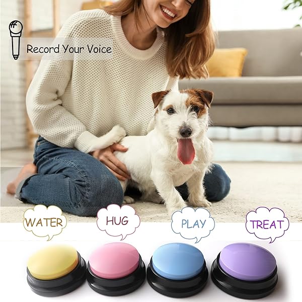 OFVENS Voice Recording Button Dog Communication Training Buzzer 30 Second Record Playback Funny Gift for Home Office 4 Pack - View 3 of 10