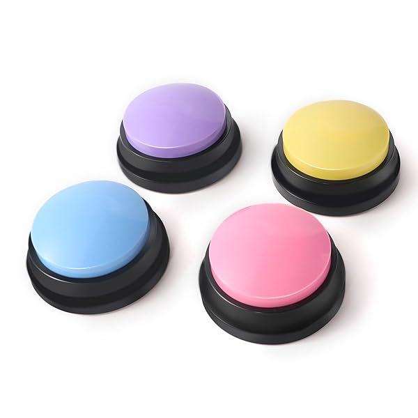 OFVENS Voice Recording Button Dog Communication Training Buzzer 30 Second Record Playback Funny Gift for Home Office 4 Pack