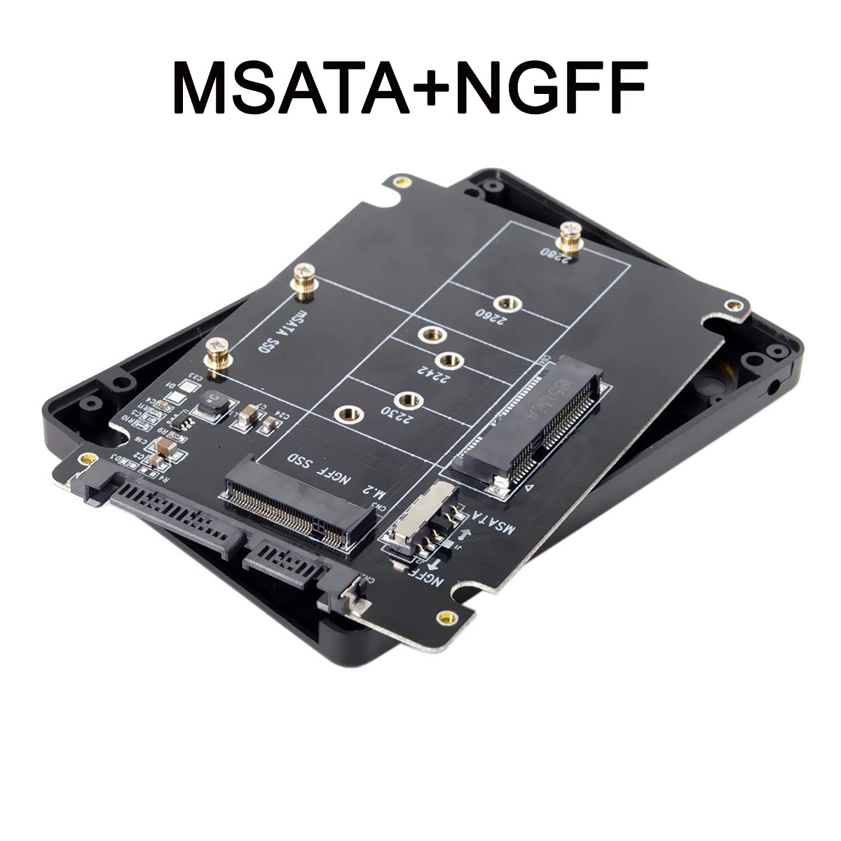 Xiwai M.2 NGFF B-Key mSATA SSD to SATA 3.0 Adapter Converter Case with Switch for Fast Data Transfer - View 2 of 9