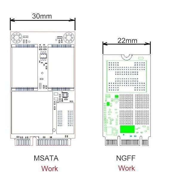 NFHK NFHK 2-in-1 Mini PCI-E & mSATA to SATA 3.0 Adapter Converter for SSD - Fast & Reliable Performance - View 9 of 10
