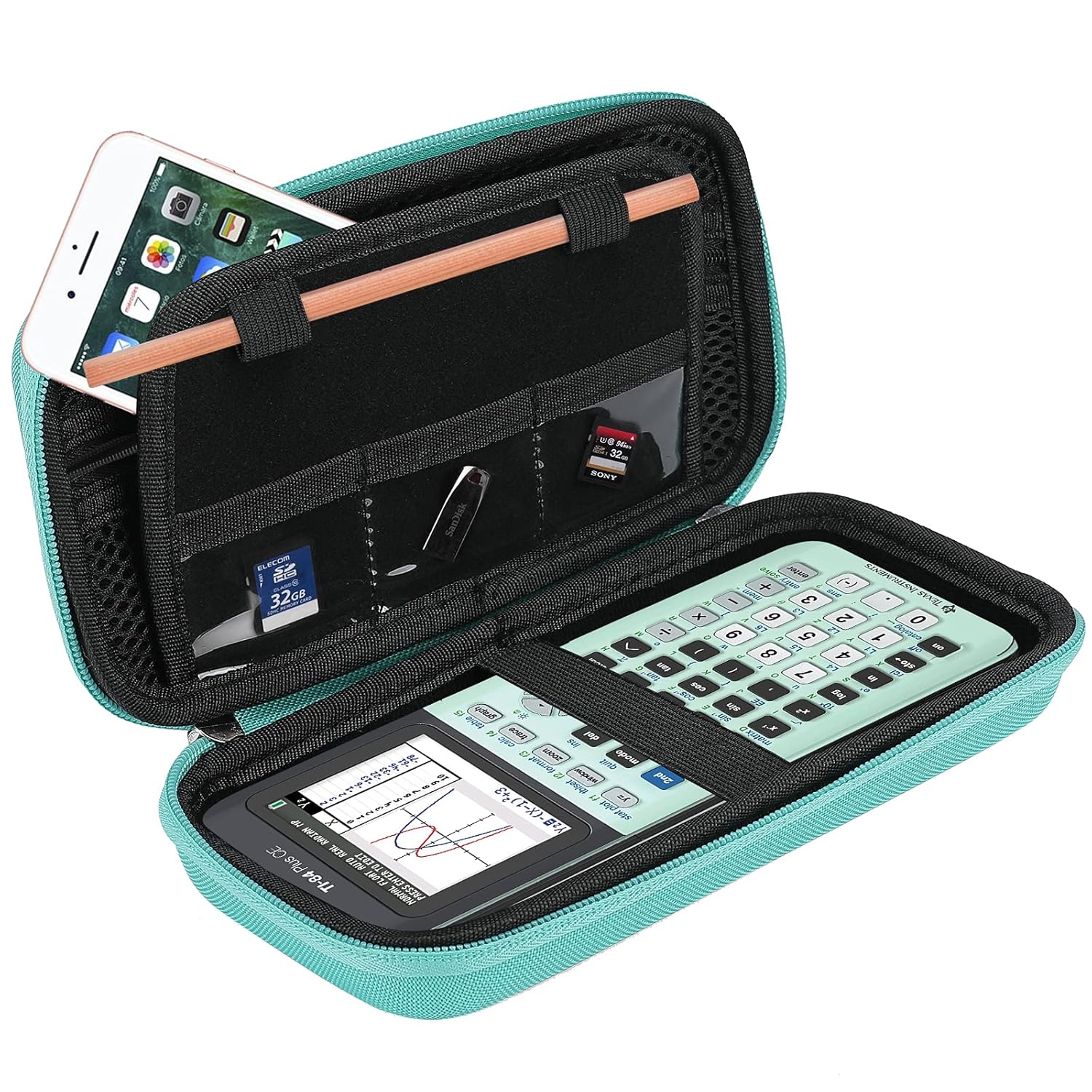 ProCase Hard EVA Case for Texas Instruments Ti-84 Plus CE Durable Travel Storage Carrying Box Protective Bag for Graphing Calculators Mint