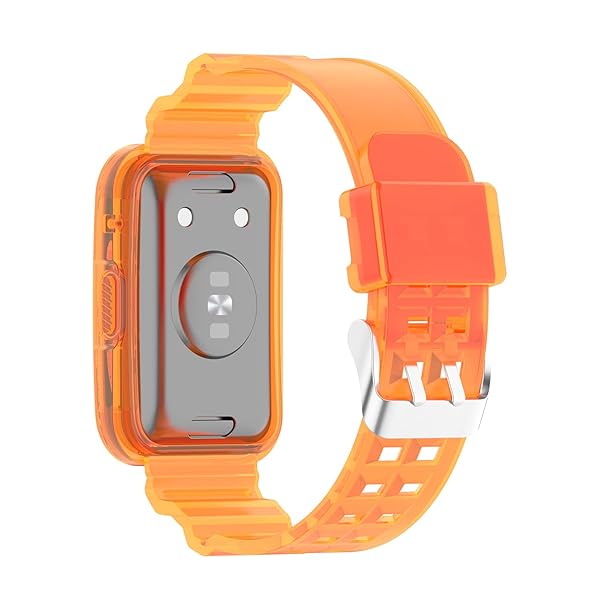 Chofit Chofit Huawei Watch Fit Band Case Crystal Clear Jelly Protective Band for Men and Women Orange - View 3 of 6