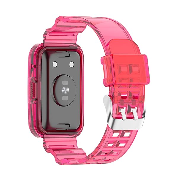 Chofit Chofit Huawei Watch Fit Band Case Crystal Clear Jelly Protective Band for Women and Men Rose Color - View 3 of 6