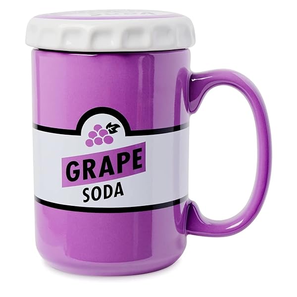 Theme Parks Theme Parks Up Grape Soda Ceramic Mug with Lid for Fun and Unique Beverage Enjoyment - View 3 of 3