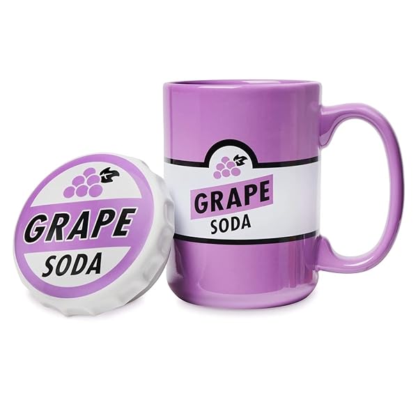 Theme Parks Theme Parks Up Grape Soda Ceramic Mug with Lid for Fun and Unique Beverage Enjoyment