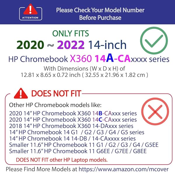 mCover mCover 2020-2022 14 HP Chromebook x360 14a-CA0000 Series Clear Lightweight Shatter-Proof 2-Piece Shell Laptop Case - View 6 of 10