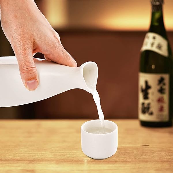 Tosnail Tosnail 7 Piece Ceramic Japanese Sake Set with Carafe and 6 Cups in White - View 7 of 7