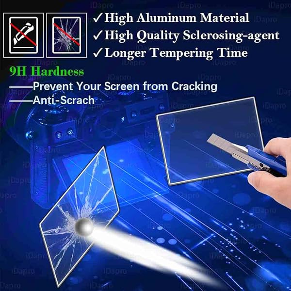 iDaPro iDaPro Tempered Glass Screen Protector for Nikon D3500 D3400 D3300 D3200 D3100 with Hand Lanyard 3+1 Pack Easy Installation 9H Hardness - View 4 of 7