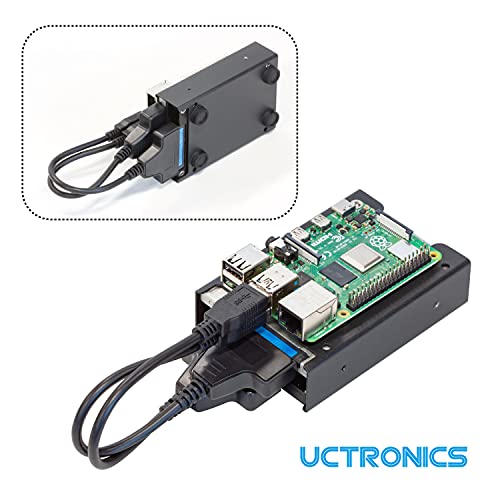UCTRONICS UCTRONICS for Raspberry Pi SSD Case, Supports 2 Units of 2.5” SSD and Pi 5, 4, 3B/3B+ and Other B Models - View 6 of 7