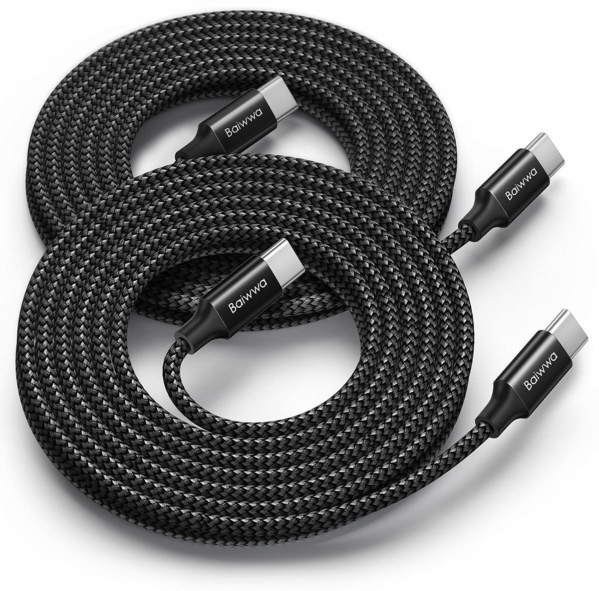 10ft USB C to USB C Cable 2Pack 60W Fast Charge Type C Charger for iPhone 16 Samsung Galaxy S25 iPad MacBook Air Pro