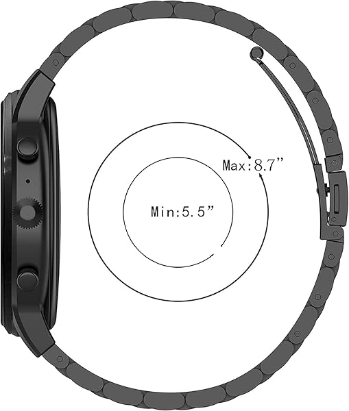 E ECSEM E ECSEM Metal Band for iTouch Air 3 Replacement Stainless Steel Bracelet Wrist Strap for Men Women Black 40MM Smartwatch Accessory - View 3 of 7