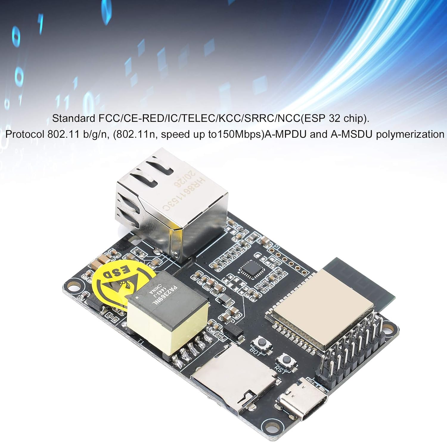 VBESTLIFE High-Speed Ethernet Adapter Expansion Board for ESP32 with LAN8720A Chip Ideal for Printed Circuit Board Applications - View 4 of 9