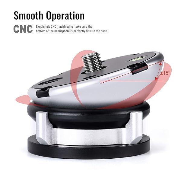 SUNWAYFOTO Sunwayfoto DYH-68 Leveling Base Tripod Head: 22 lbs Load Capacity for Stable Photography - View 2 of 11