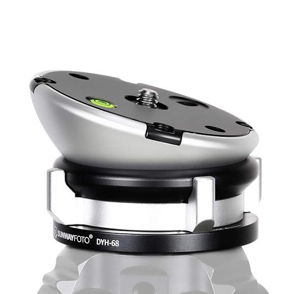 SUNWAYFOTO Sunwayfoto DYH-68 Leveling Base Tripod Head: 22 lbs Load Capacity for Stable Photography - View 10 of 11