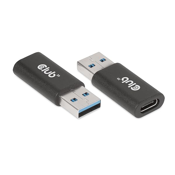 Club3D USB 3.2 to USB-C Male Female Adapter Black High Speed Connectivity