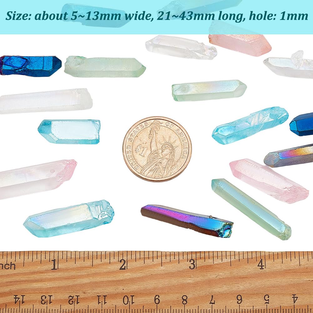 OLYCRAFT OLYCRAFT 250g Quartz Crystal Beads Natural Polished Tumbled Clear Quartz Points Sticks Spikes for Jewelry Making - View 2 of 5