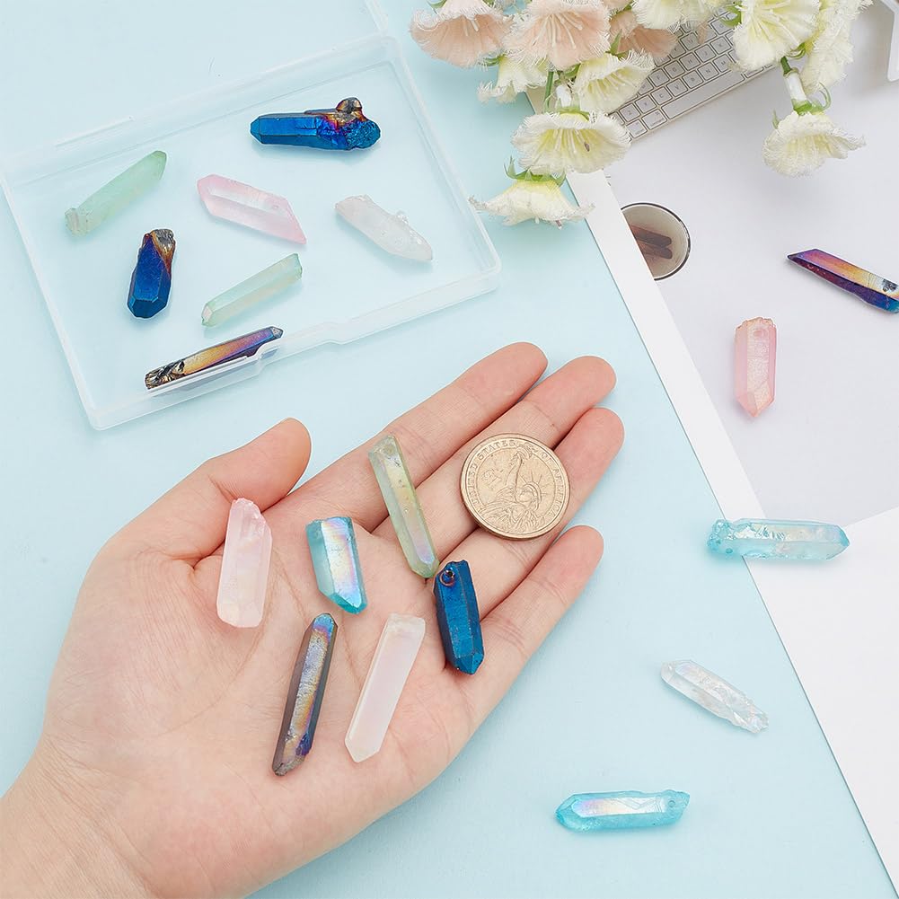 OLYCRAFT OLYCRAFT 250g Quartz Crystal Beads Natural Polished Tumbled Clear Quartz Points Sticks Spikes for Jewelry Making - View 3 of 5