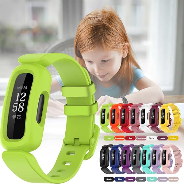 TopPerfekt TopPerfekt Soft Silicone Bands for Fitbit Ace 3 Kids - Waterproof Sports Strap in Lime - View 8 of 8