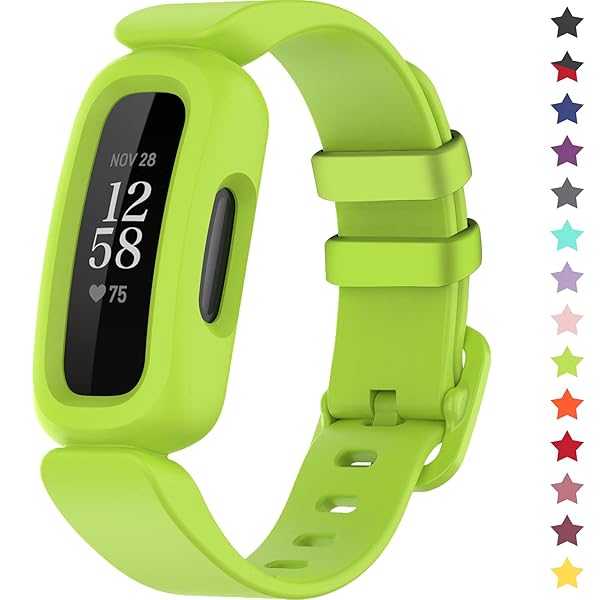 TopPerfekt TopPerfekt Soft Silicone Bands for Fitbit Ace 3 Kids - Waterproof Sports Strap in Lime - View 2 of 8