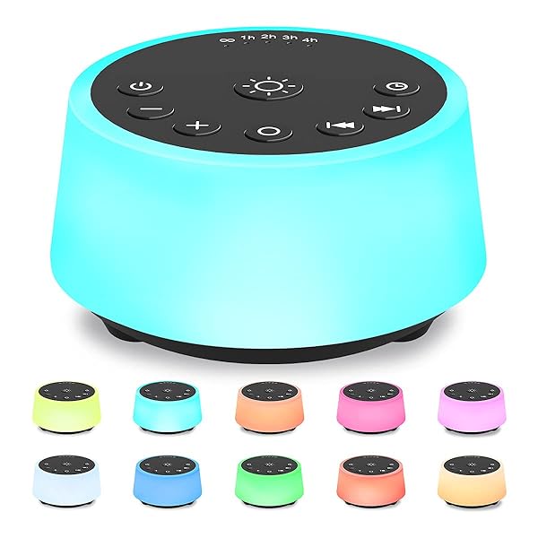 Color Noise Color Noise Sound Machine: 10 Colors, 25 Soothing Sounds, Adjustable Brightness & Timers for Better Sleep