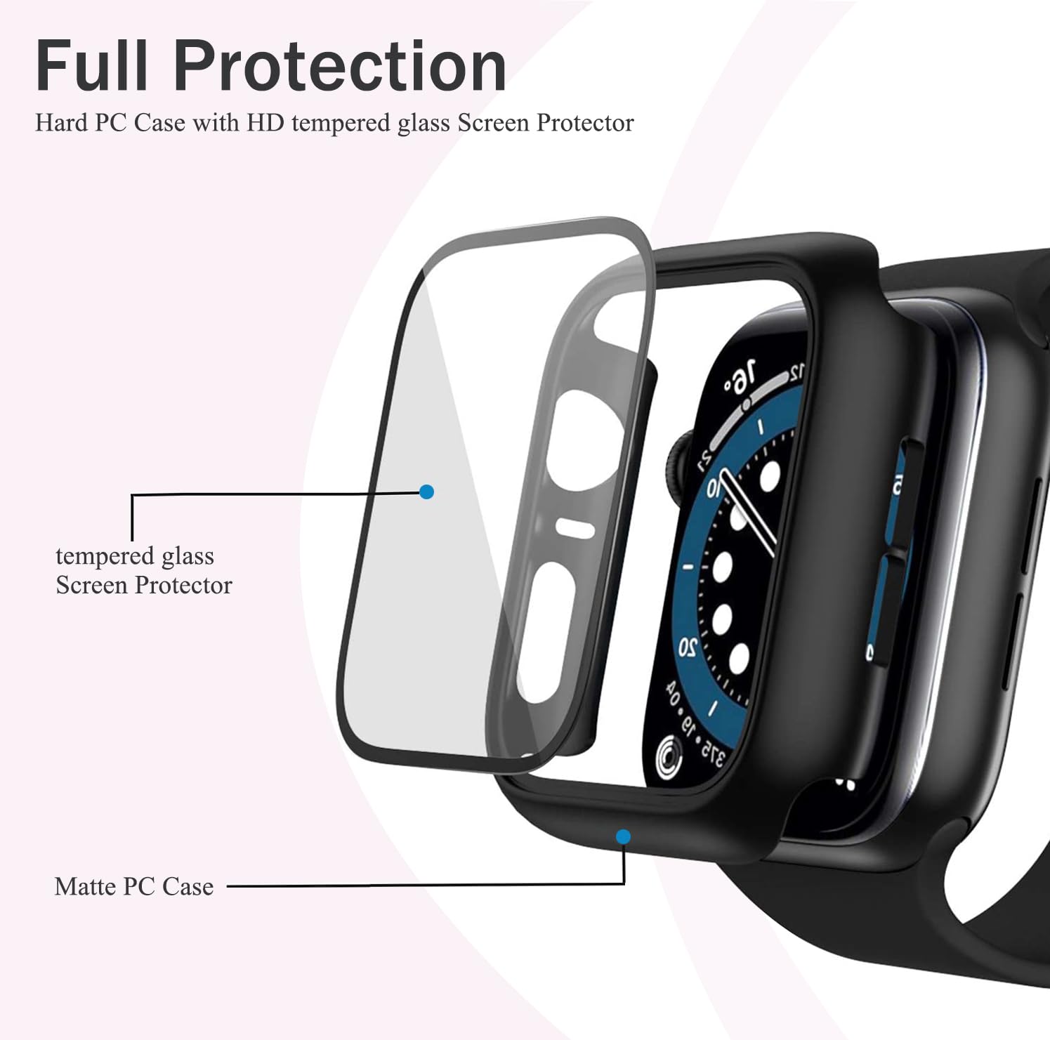 Pocoukate Pocoukate 12 Pack Case 40mm with Tempered Glass Screen Protector Hard PC for Apple Watch Series SE 3 6 5 4 40mm, iWatch Accessories Full - View 3 of 7