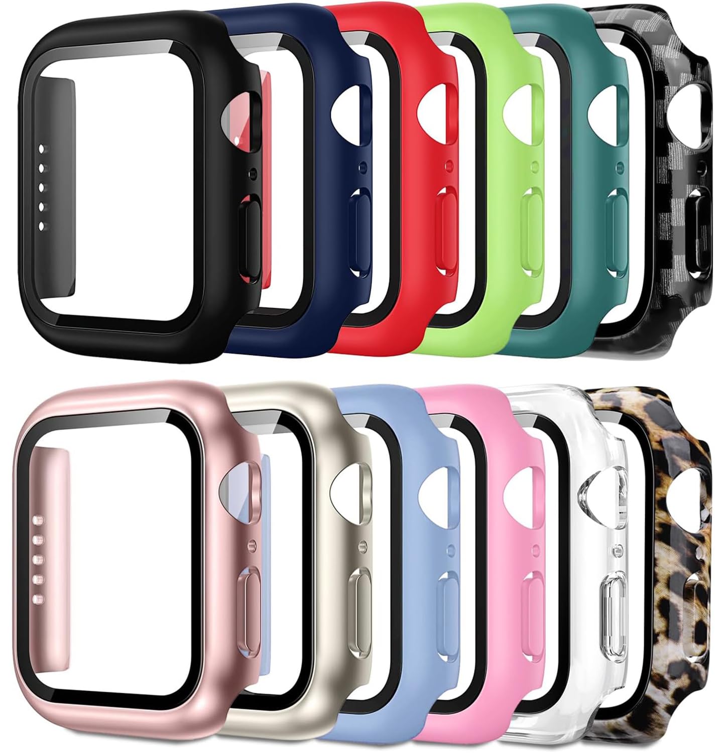 Pocoukate Pocoukate 12 Pack Case 40mm with Tempered Glass Screen Protector Hard PC for Apple Watch Series SE 3 6 5 4 40mm, iWatch Accessories Full