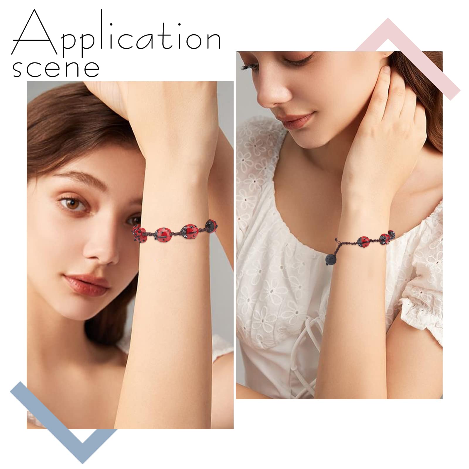 OLYCRAFT OLYCRAFT 80PCS Lampwork Beads Handmade Red Ladybug Lampwork Beads Insect Shape Handmade Bead Loose Spacer Bead for Bracket Earrings Necklace Jewelry - View 7 of 7