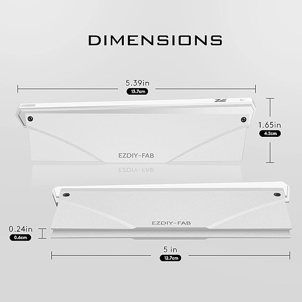 EZDIY-FAB EZDIY-FAB 5V ARGB RAM Cooler DDR Heatsink for DIY PC Game MOD Compatible with Aura Sync RGB Fusion Mystic Light Sync 2 Pack White - View 5 of 7