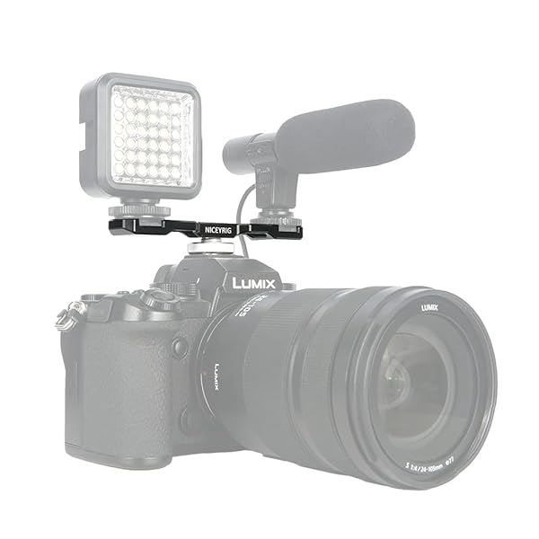 NICEYRIG NICEYRIG Cold Shoe Extension Bracket Dual Shoe Mount Multi-Function Bar for DSLR Camera and Monopod - View 4 of 9