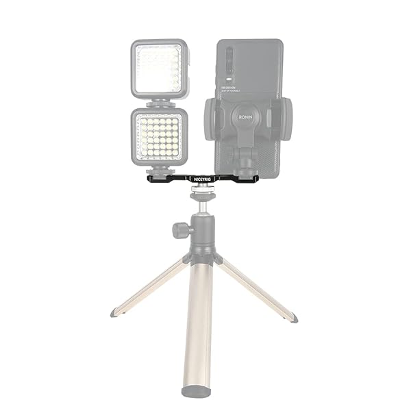 NICEYRIG NICEYRIG Cold Shoe Extension Bracket Dual Shoe Mount Multi-Function Bar for DSLR Camera and Monopod - View 8 of 9